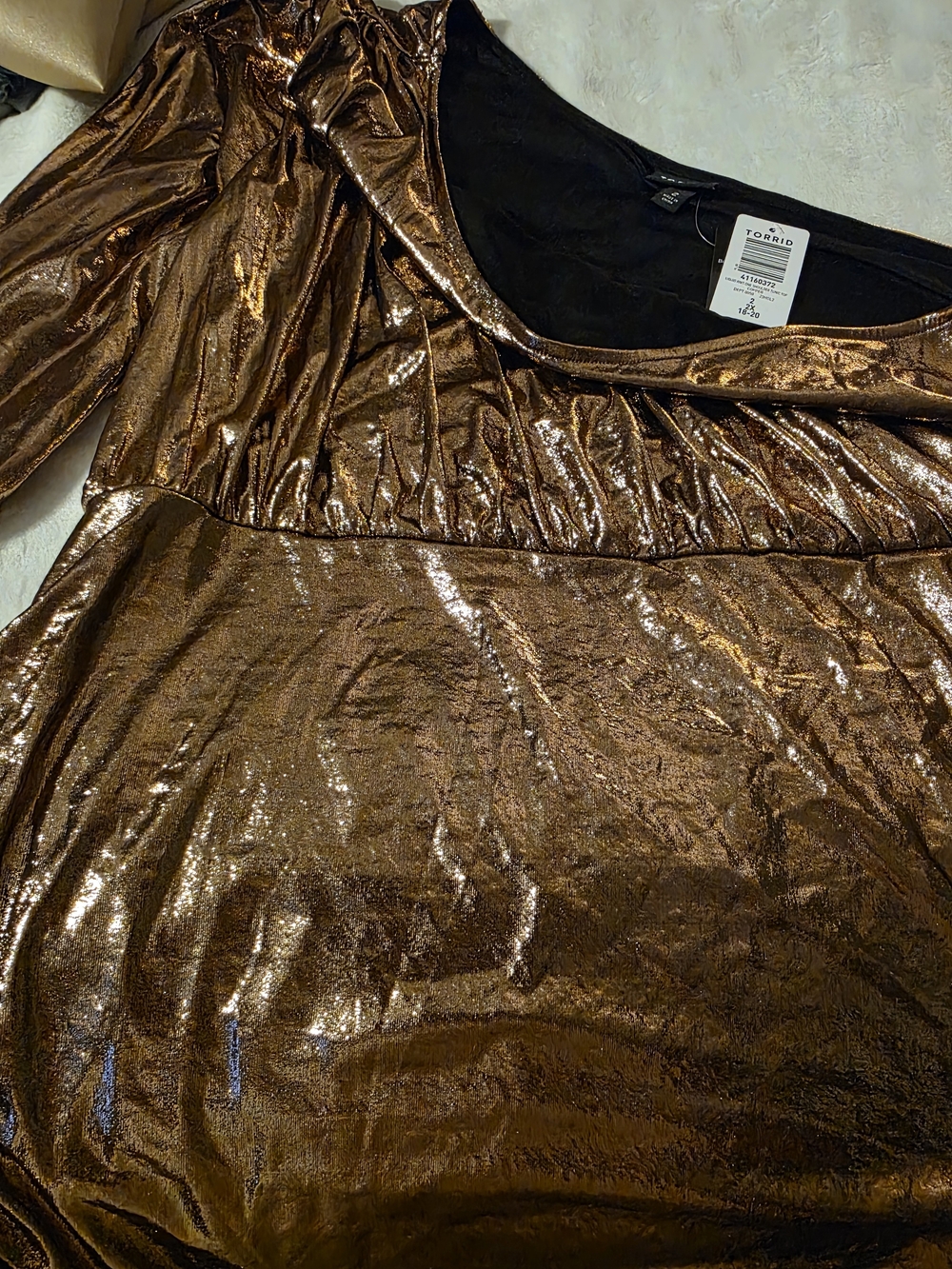 Torrid Bronze One-Shoulder Tunic - Picture 5 of 5
